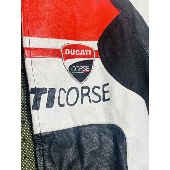 Mens Ducati Dainese Corse Perforated Leather Motorcycle Jacket XXL - Picture 11 of 16